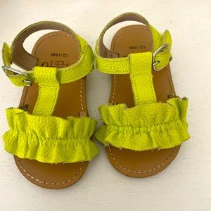 Neon yellow monkey feet sandals